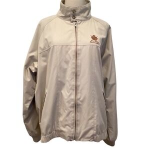 Titleist Collection XL Beige Khaki Golf Jacket Boca Raton Resort Plaid Lined Zip